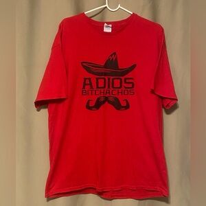 Adios Bitchachos Tee-Shirt  Short Sleeve Red Mens XL
